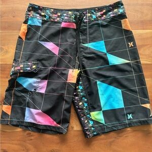Hurley Multicolor Grid Pattern Shorts